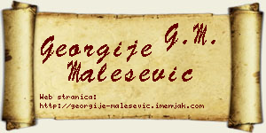 Georgije Malešević vizit kartica